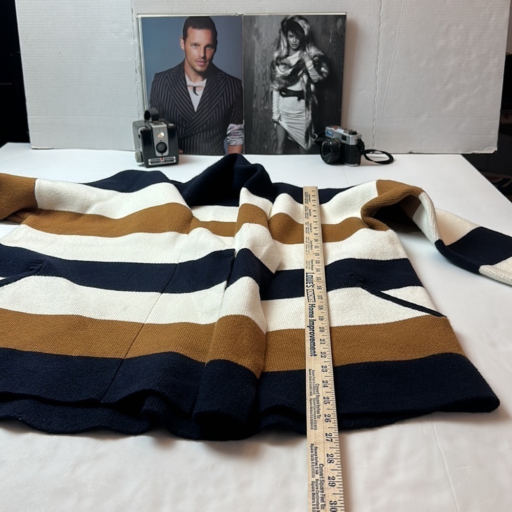 Fate cozy Shaw collar striped cardigan with pockets - Picture 7 of 10